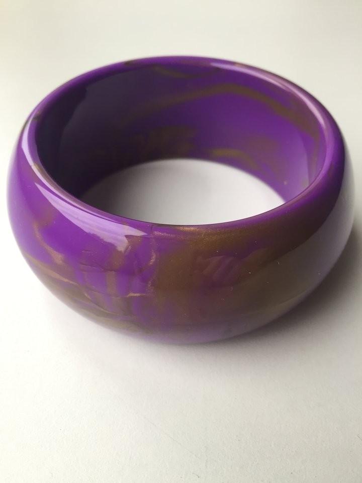 Браслет новый сиреневый фиолетовый золото женский пластик бижутерия ук .... Москва