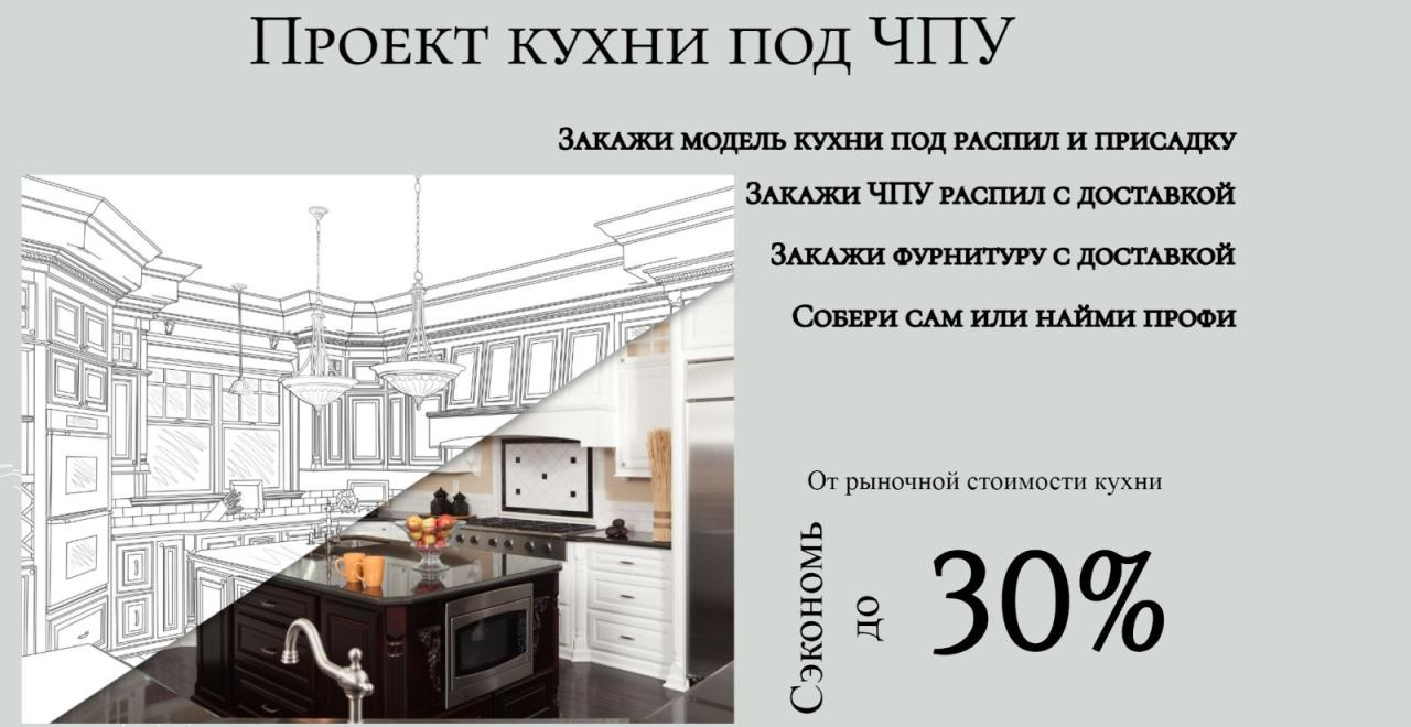 Кухня с реальной экономией. Конструктор под размер и схема сборки. Москва