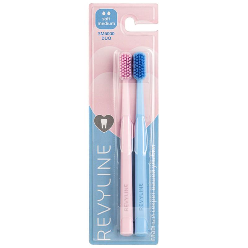 Зубные щетки Revyline SM6000 DUO розовая и голубая зубная паста. Чувашия