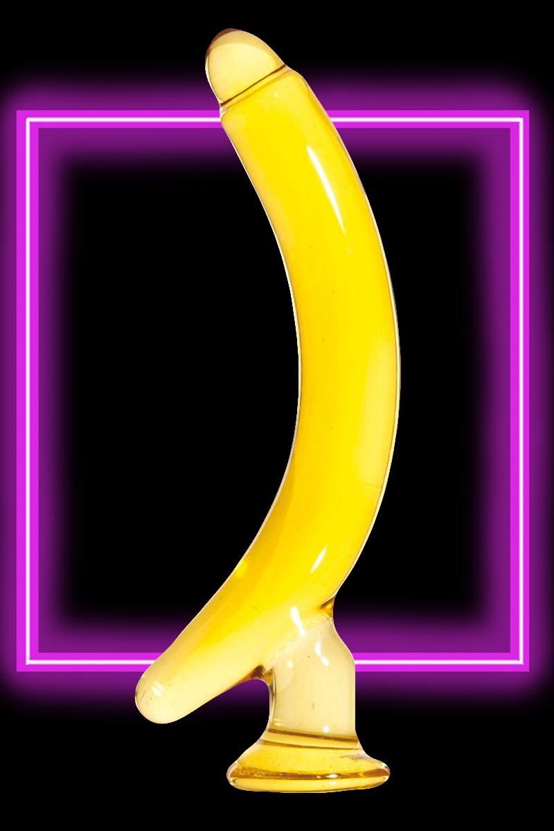 Жёлтый стимулятор-банан из стекла - 16,5 см от Love Monster. Ленинградская обл.