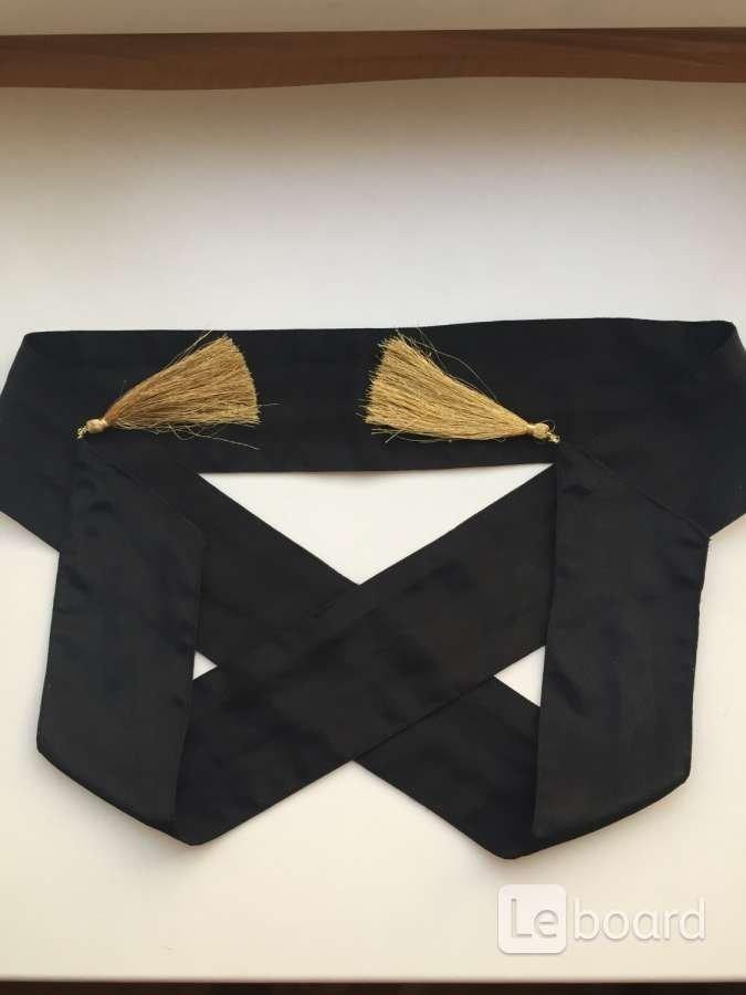 Пояс лента ткань черный кисти золото аксессуар ремень стиль мода бренд .... Москва