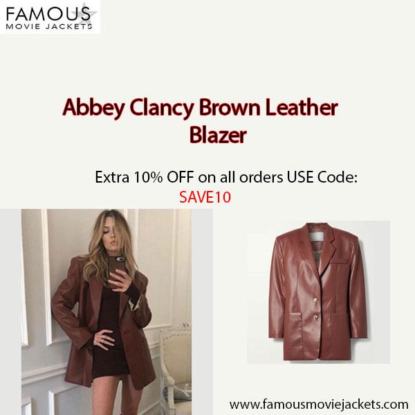 Abbey Clancy Brown Leather Blazer. Белгородская обл.